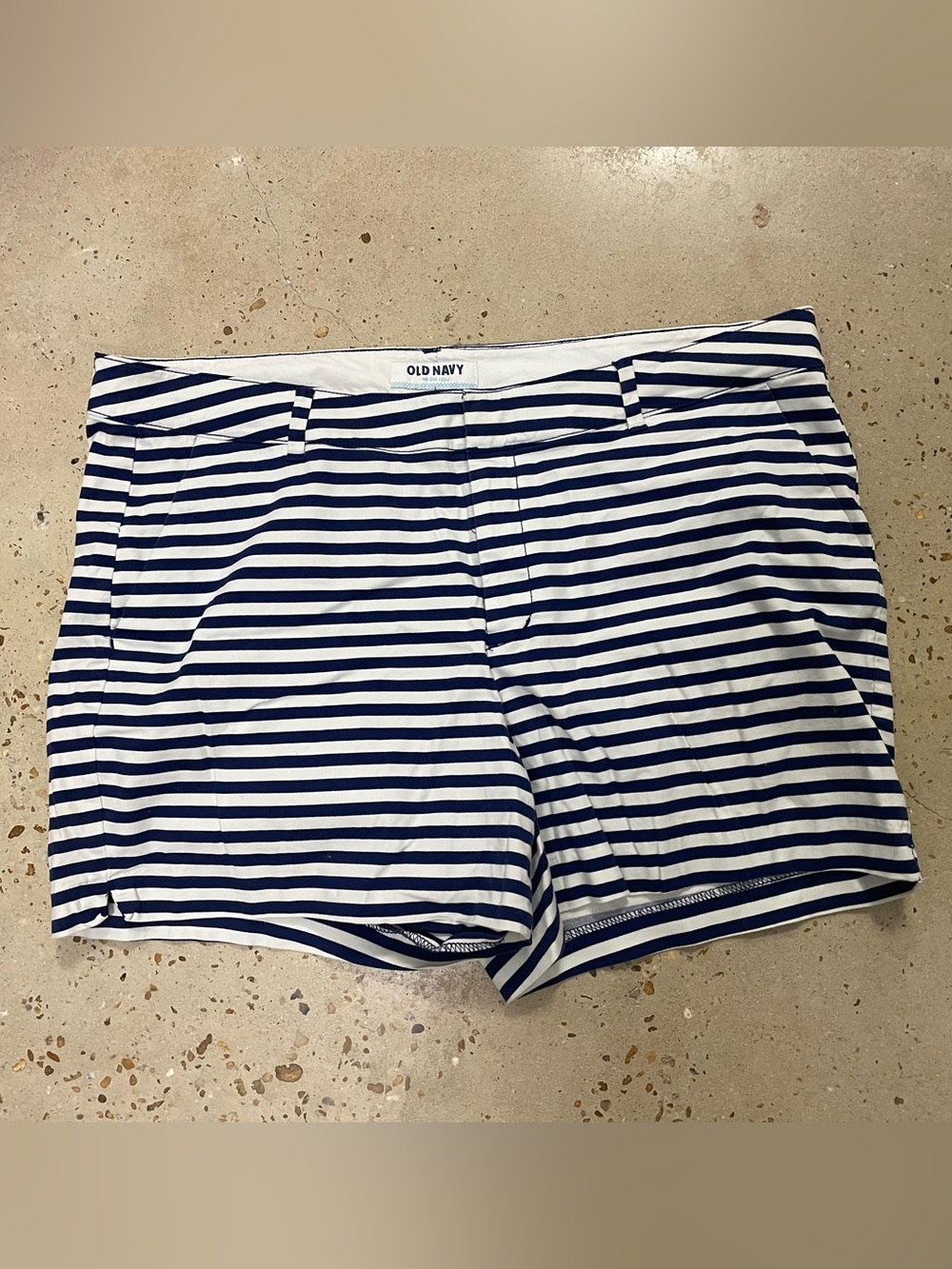 Old Navy White Shorts with Navy Stripe Detailing